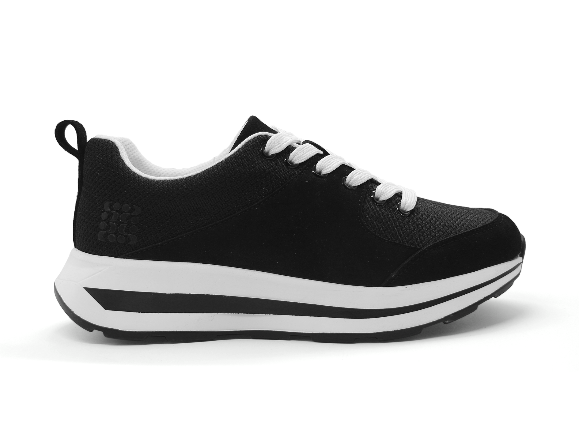 SOFIE Women Lace‑Up Platform Sneakers Mesh Suede Casual Walking Shoes