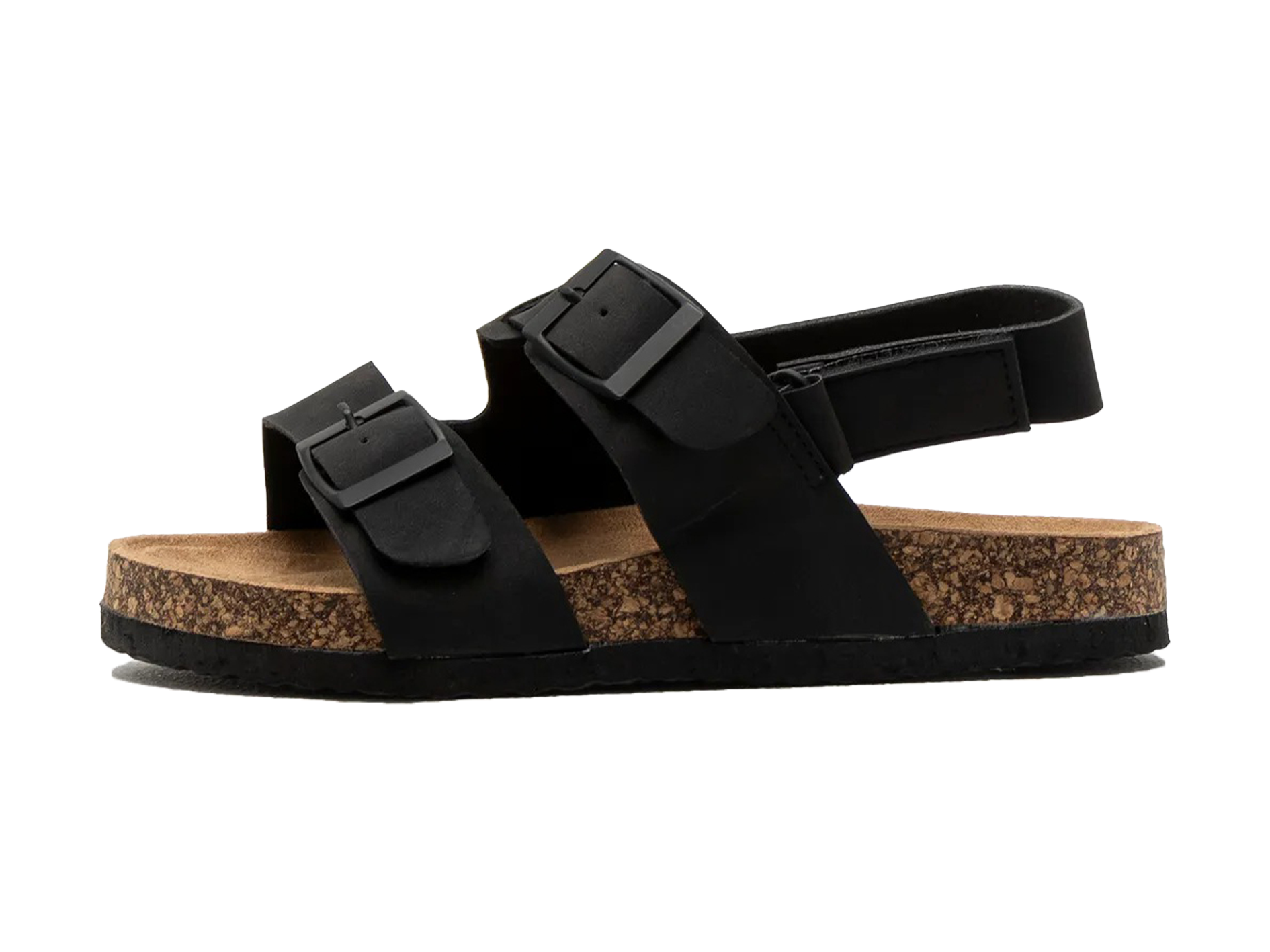 Slingback Cork Footbed Sandals Three Adjustable Buckle Straps Nubuck Leather Casual Flat Summer Sandals